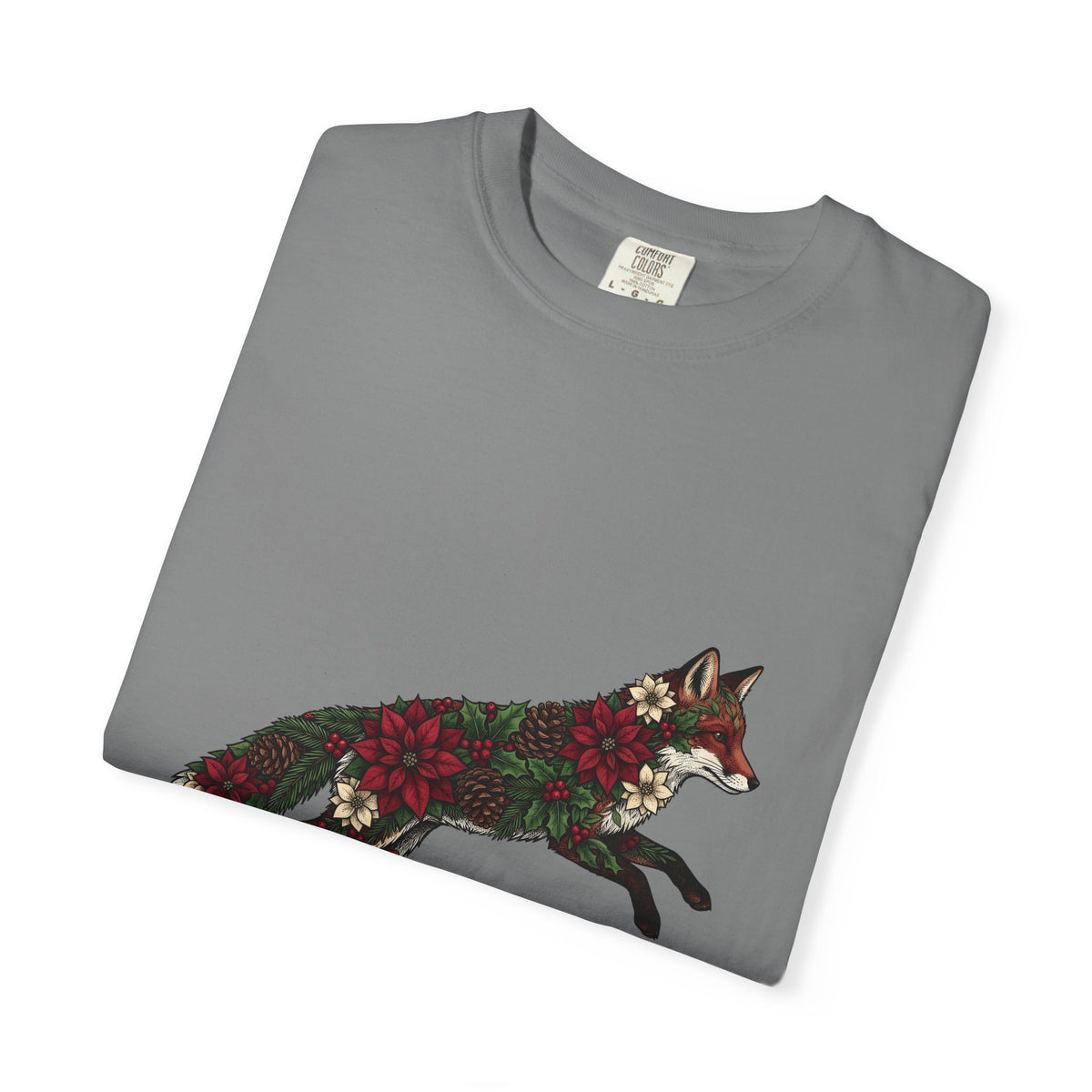 Fox Flower Holiday Winter Gift Floral Flower Christmas Fan Floral Snowflake Retro Pine Cone T-Shirt