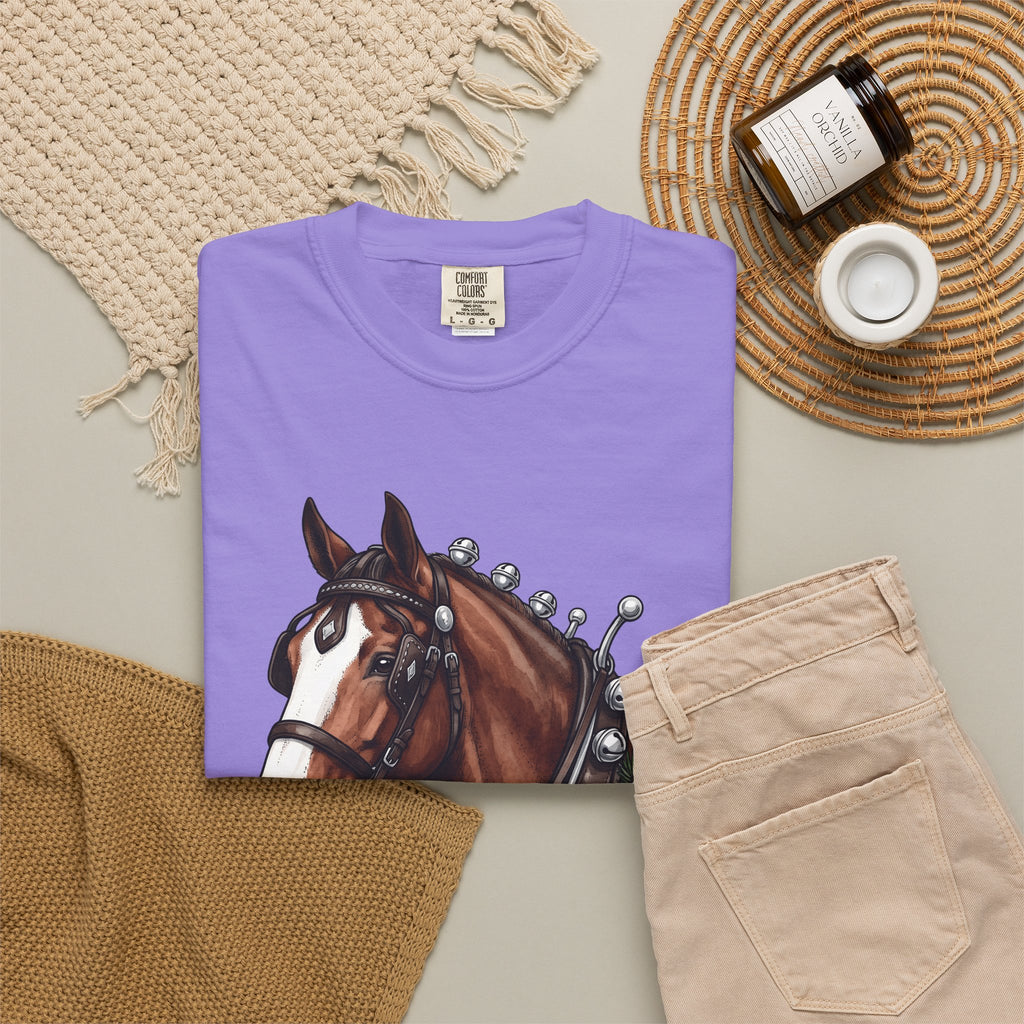 Horse Head T-Shirt Christmas Horse Gear Gift Women Lifelike T-Shirt Stallion T-Shirt Christmas Fan Realistic T-Shirt Equestrian Graphic Retro