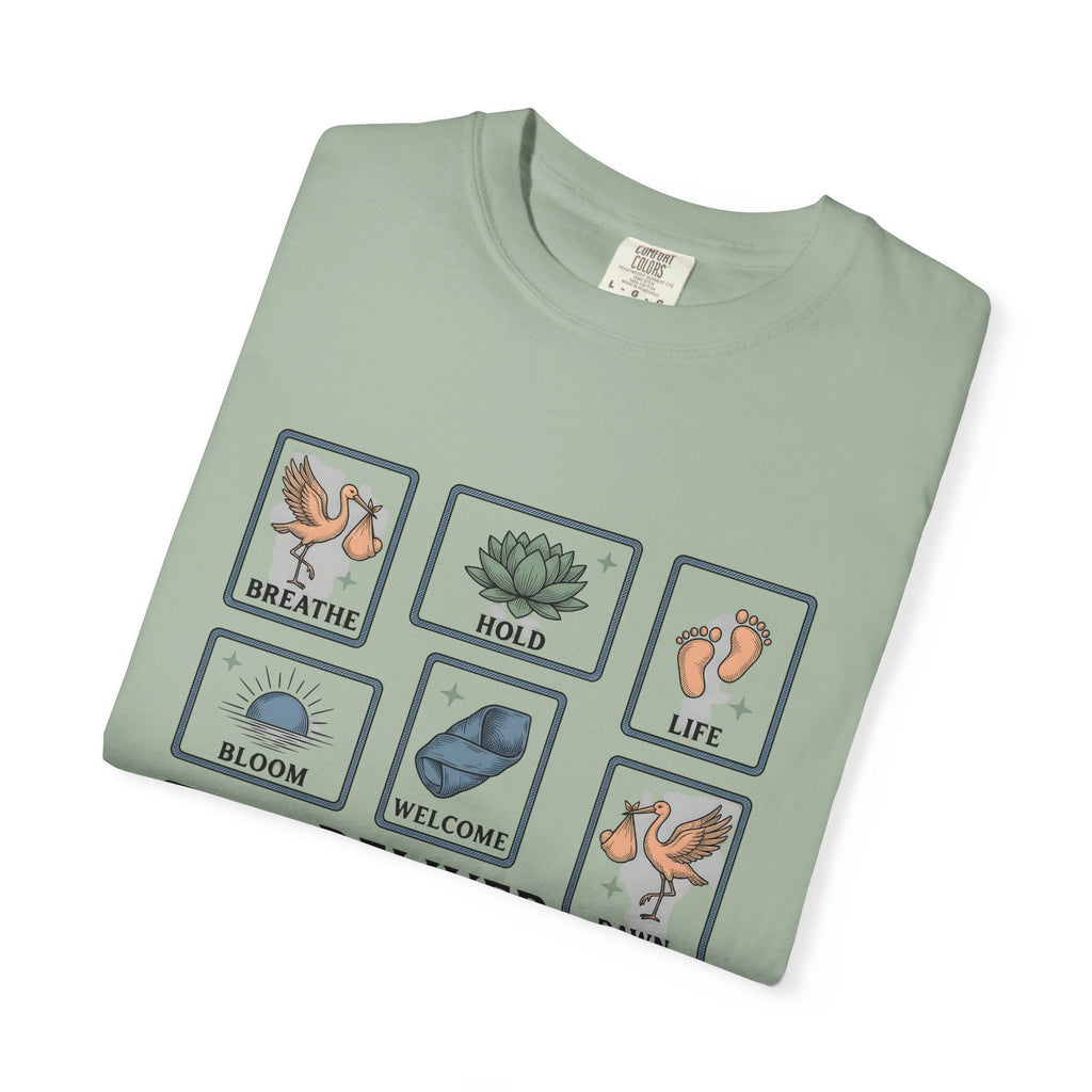Wading Bird Baby T-Shirt Nurses Maternity Gift Women Classic T-Shirt Heron T-Shirt Nurse Enthusiast Vintage T-Shirt Pregnancy Graphic Cartoon