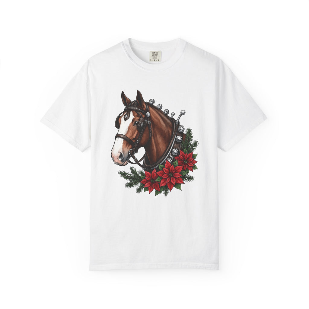 Horse Head T-Shirt Christmas Horse Gear Gift Women Lifelike T-Shirt Stallion T-Shirt Christmas Fan Realistic T-Shirt Equestrian Graphic Retro