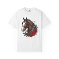 Horse Head T-Shirt Christmas Horse Gear Gift Women Lifelike T-Shirt Stallion T-Shirt Christmas Fan Realistic T-Shirt Equestrian Graphic Retro