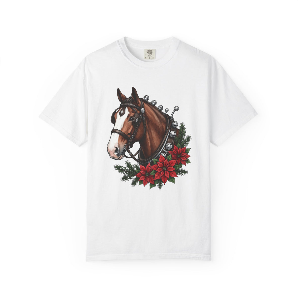 Horse Head T-Shirt Christmas Horse Gear Gift Women Lifelike T-Shirt Stallion T-Shirt Christmas Fan Realistic T-Shirt Equestrian Graphic Retro