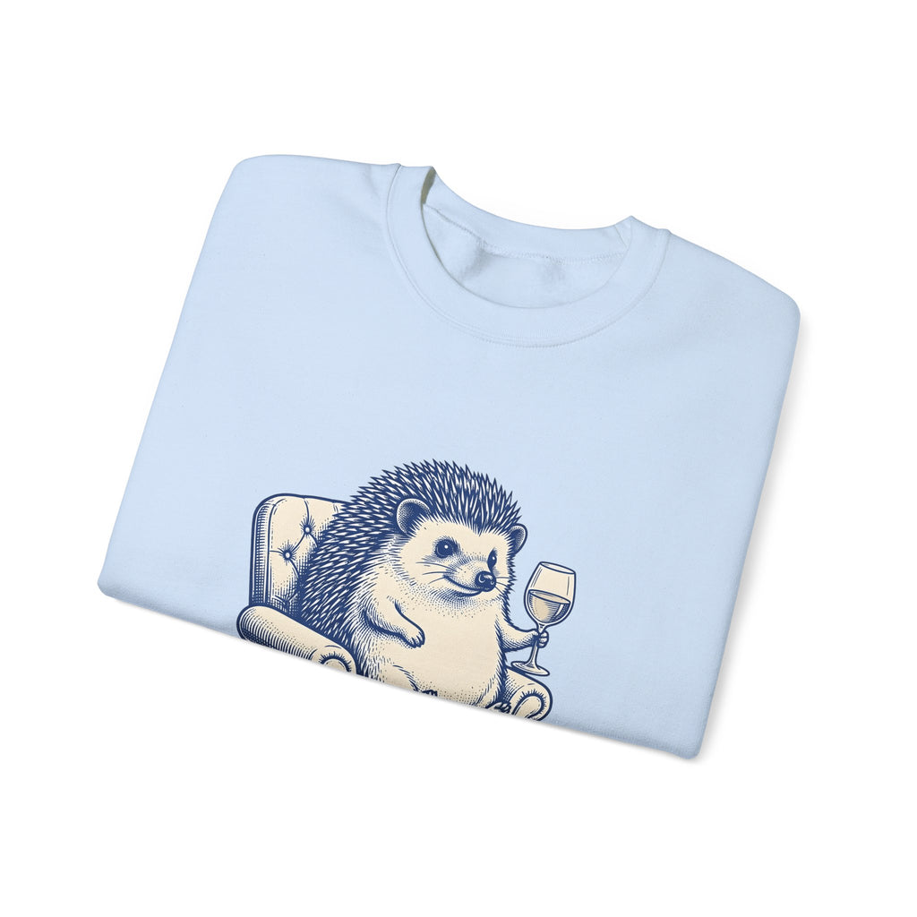 Hedgehog Seat Cute Pet Gift Sketch Hedgehog Adorable Fan Hedgehog Drawing Retro Wine Cup Sweatshirt