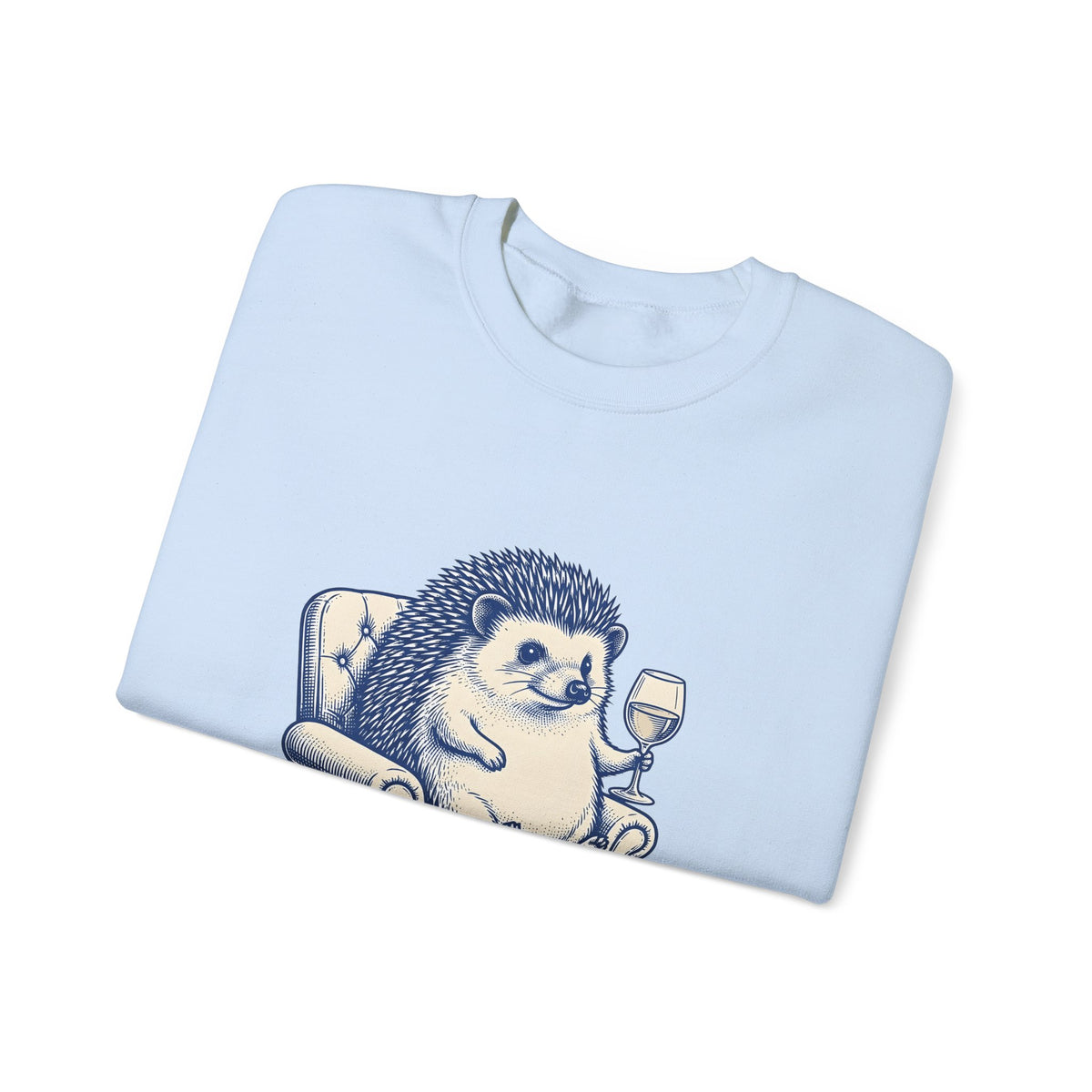 Hedgehog Seat Cute Pet Gift Sketch Hedgehog Adorable Fan Hedgehog Drawing Retro Wine Cup Sweatshirt