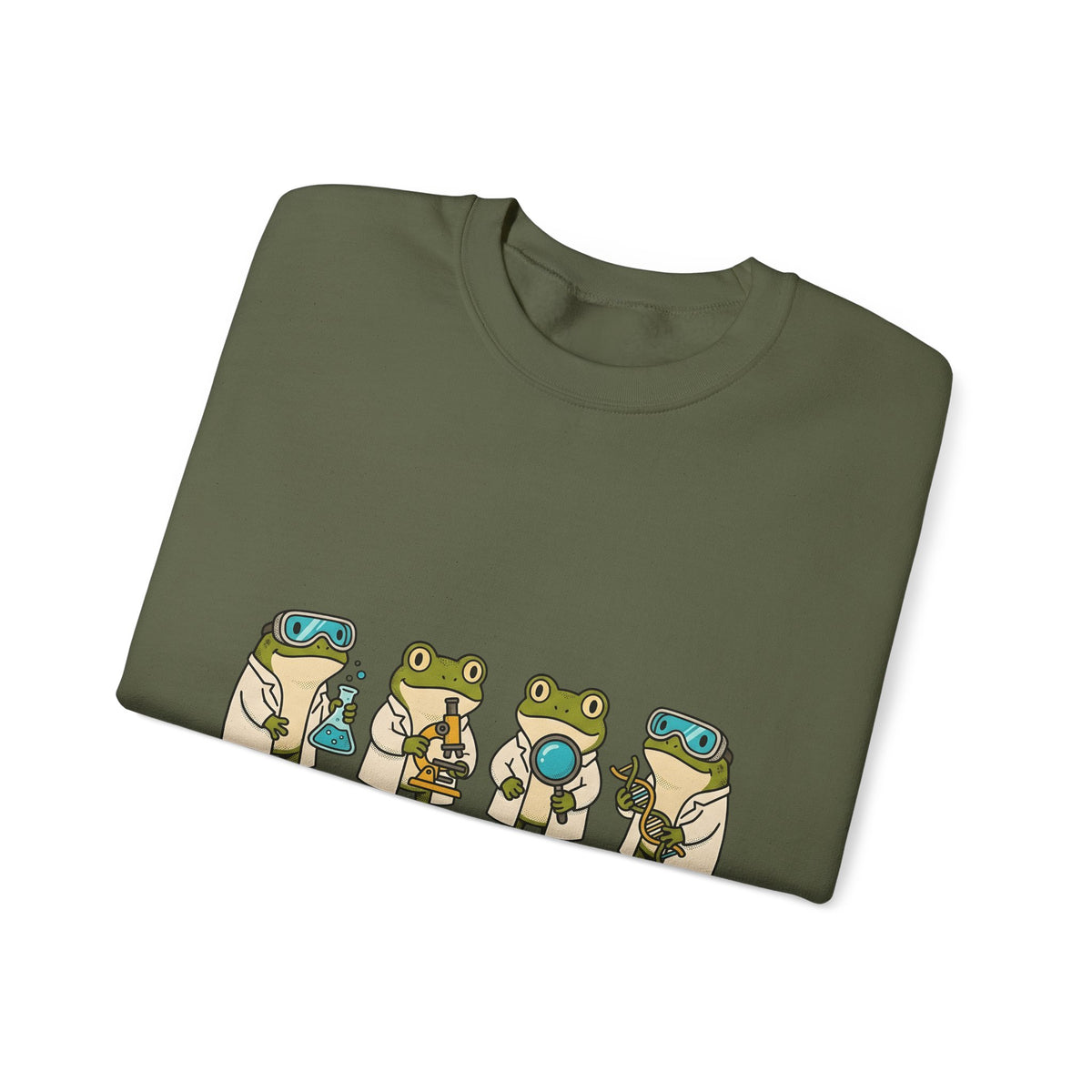 Frog Scientist Sweatshirt Teachers Science Gift Women Cartoon Sweatshirt Toad Sweatshirt Educator Enthusiast Comic Sweatshirt Scientific Graphic Hand Drawn Lab
