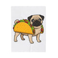 Pug Taco Dog Meal Gift Comic Taco Dog Fan Cartoon Food Doodle Lettuce Blanket