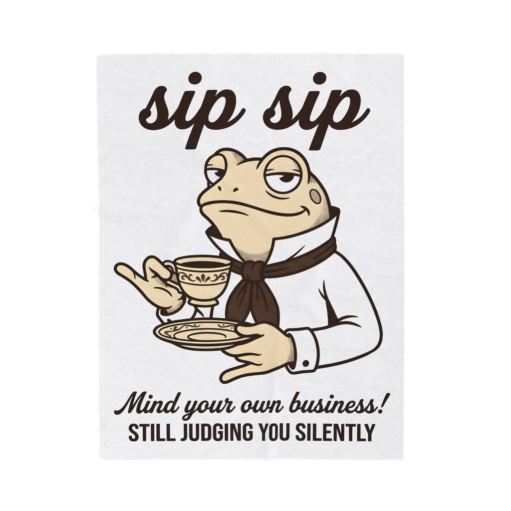Frog Tea Blanket Funny Animal Gift Women Cartoon Blanket Tea Blanket Humor Fan Comic Blanket Creature Graphic Vintage Suit Blanket