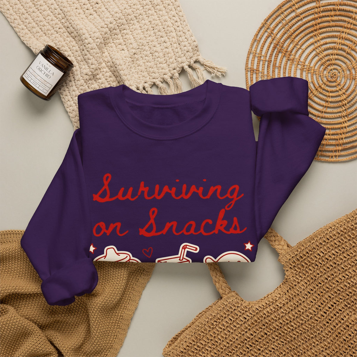 Snack Sketches Sweatshirt Moms Parenting Gift Women Fun Sweatshirt Food Illustrations Sweatshirt Motherhood Fan Cute Graphic Parenting Graphic Clean Teddy