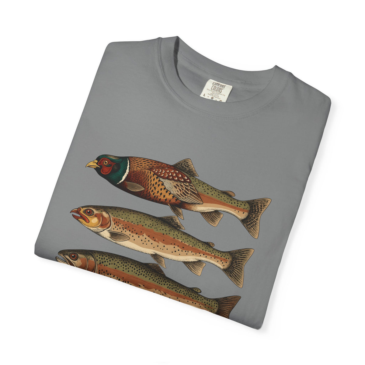 Rainbow Trout Fishing Animals Gift Retro Trout Angler Fan Vintage Wildlife Sketch Game T-Shirt