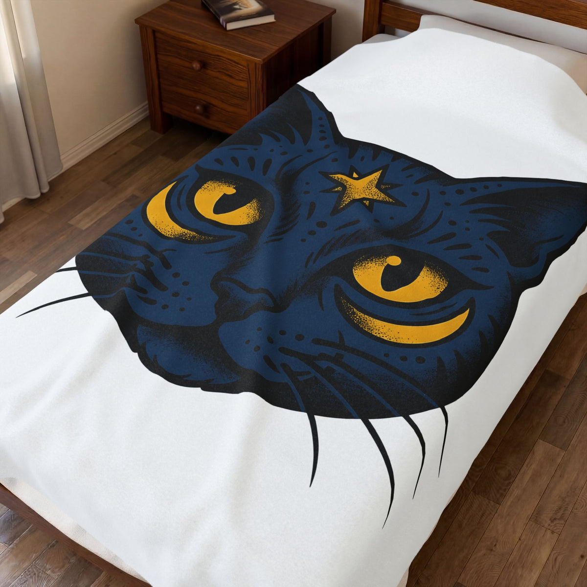 Magic Cat Blanket Cat Horoscope Gift Women Ink Blanket Kitten Blanket Feline Fan Tattoo Blanket Astrology Graphic Retro Sparkle Blanket