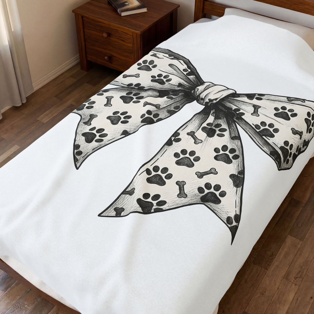 Decorative Paw Print Blanket Dog Mom Creatures Gift Women Outline Blanket Paw Print Blanket Dog Mom Fan Minimalist Blanket Animal Graphic Sleek
