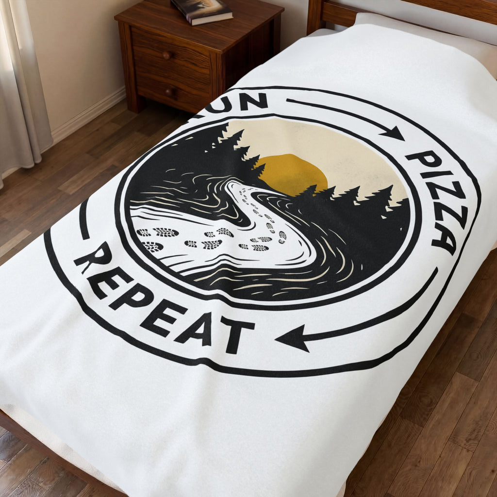 Hiking Trail Sports Jogging Gift Sketch Trail Athlete Enthusiast Drawing Runner Cartoon Blanket