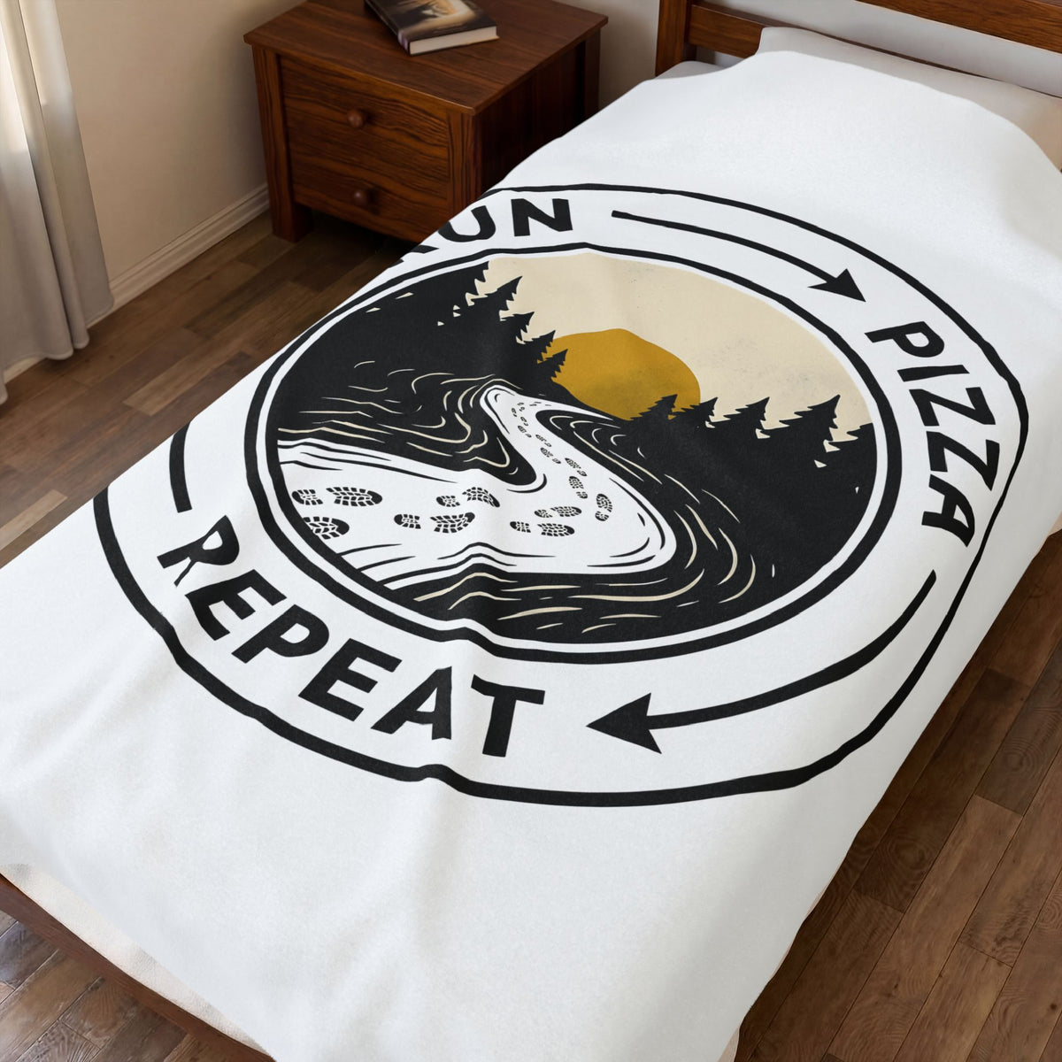 Hiking Trail Sports Jogging Gift Sketch Trail Athlete Enthusiast Drawing Runner Cartoon Blanket
