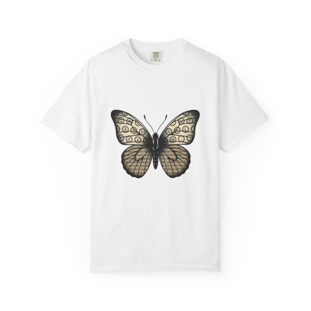 Butterfly Design T-Shirt Moms Environment Gift Women Sketch T-Shirt Butterfly T-Shirt Motherhood Fan Illustration Graphic Cartoon Keyboard Keys