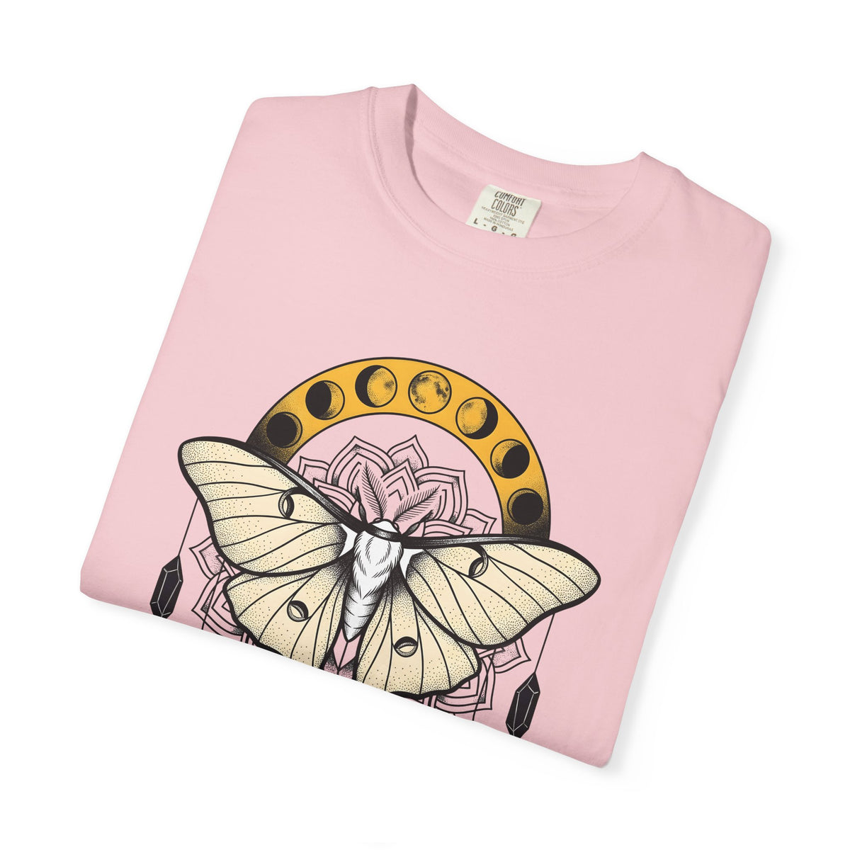 Luna Moth T-Shirt Boho Chic Mystical Gift Women Mandala T-Shirt Moon Moth T-Shirt Hippie Fan Sacred T-Shirt Spiritual Graphic Line Art Moon Phases