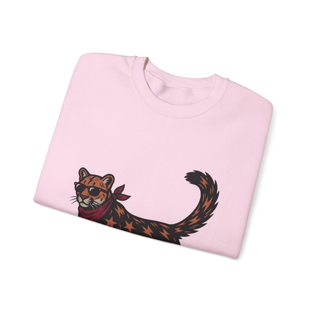 Pussycat Kerchief Sweatshirt Cowgirl Creatures Gift Women Striking Sweatshirt Cat Bandana Sweatshirt Rodeo Fan Vintage Graphic Sweatshirt Nostalgic Eyewear