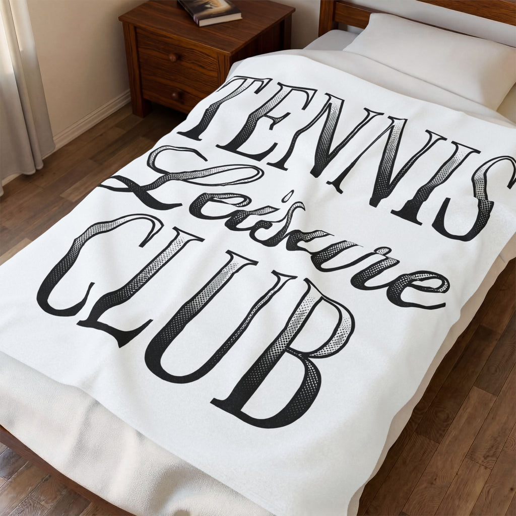 Tennis Club Tennis Fitness Gift Vintage Tennis Team Tennis Fan Athletic Workout Classic Script Blanket
