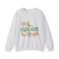 Moon Blossom Graphic Sweatshirt Nurses Drink Gift Women Cartoon Sweatshirt Flower Sweatshirt