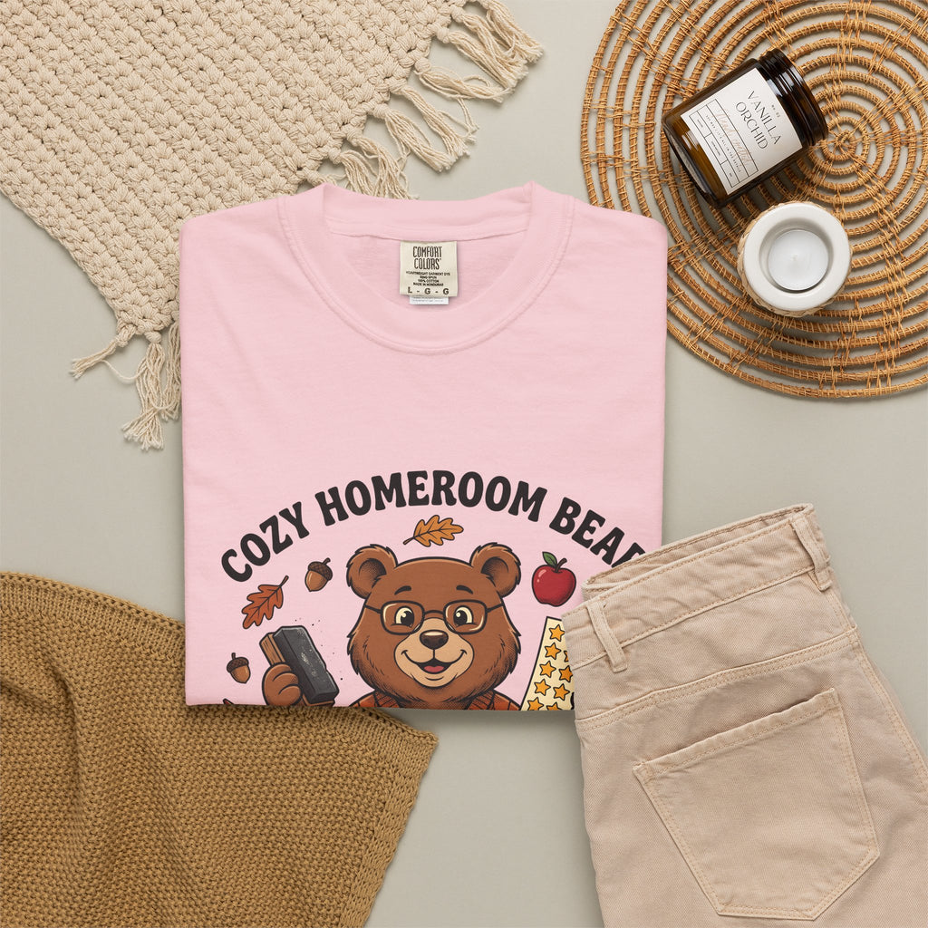 Bear Teacher T-Shirt Teachers Education Gift Women Cartoon T-Shirt Teddy Teacher T-Shirt Educator Enthusiast Comic T-Shirt Learning Graphic Hand