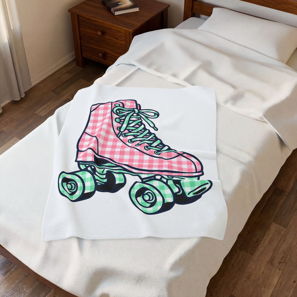 Roller Skates Blanket Roller Skating Classic Gift Women Cute Blanket Roller Skating Blanket Roller Derby Fan Kawaii Blanket Retro Graphic Nostalgic
