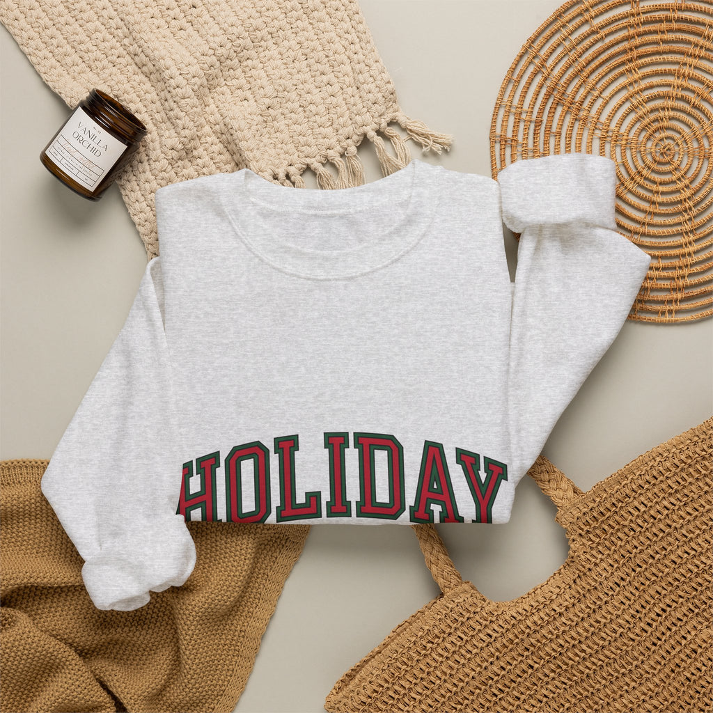 Bold College Font Holiday Christmas Decor Gift Merry Typography Christmas Fan Festive Christmas Sweatshirt
