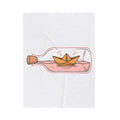 Paper Boat Bottle Blanket Cute Nautical Gift Women Whimsical Blanket Glass Bottle Blanket Adorable Fan Artistic Blanket Maritime Graphic Hand Drawn