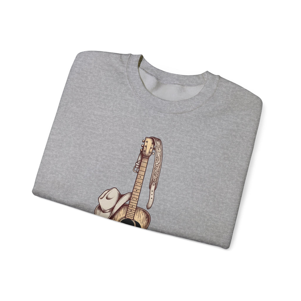 Folk Guitar Sweatshirt Cowgirl Instrument Gift Women Retro Sweatshirt Acoustic Guitar T-Sh