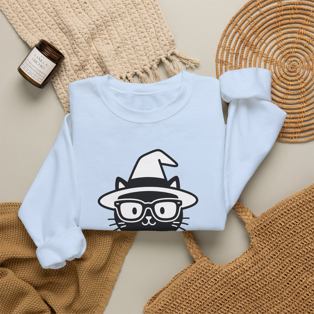 Dark Cat Witch Sweatshirt Halloween Literature Gift Women Animated Sweatshirt Black Cat Witch Sweatshirt Horror Fan Cartoon Sweatshirt Book Graphic Clean