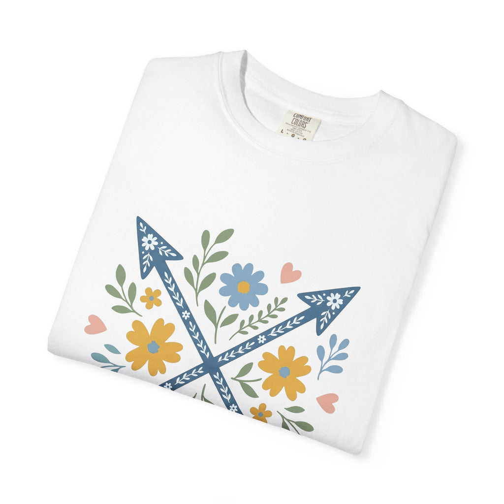 Crossed Arrows T-Shirt Cowgirl Country Gift Women Folk T-Shirt Quivers T-Shirt Rodeo Fan Quilt Design Southwestern Wildflowers T-Shirt
