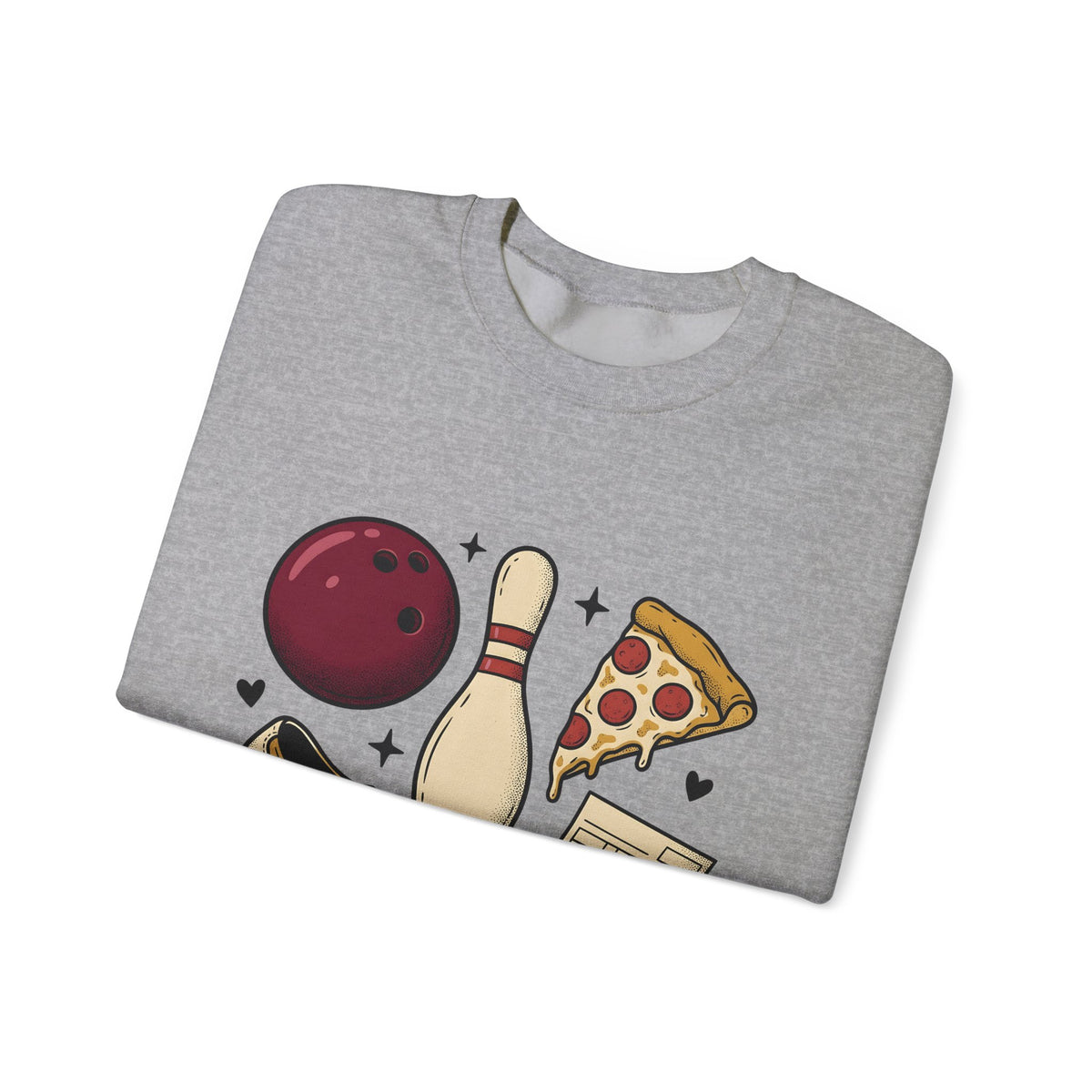 Bowling Ball Pins Sweatshirt Bowling Cuisine Gift Women Classic Sweatshirt Bowling Pins Sweatshirt Bowler Fan Vintage Sweatshirt Food Graphic Old School