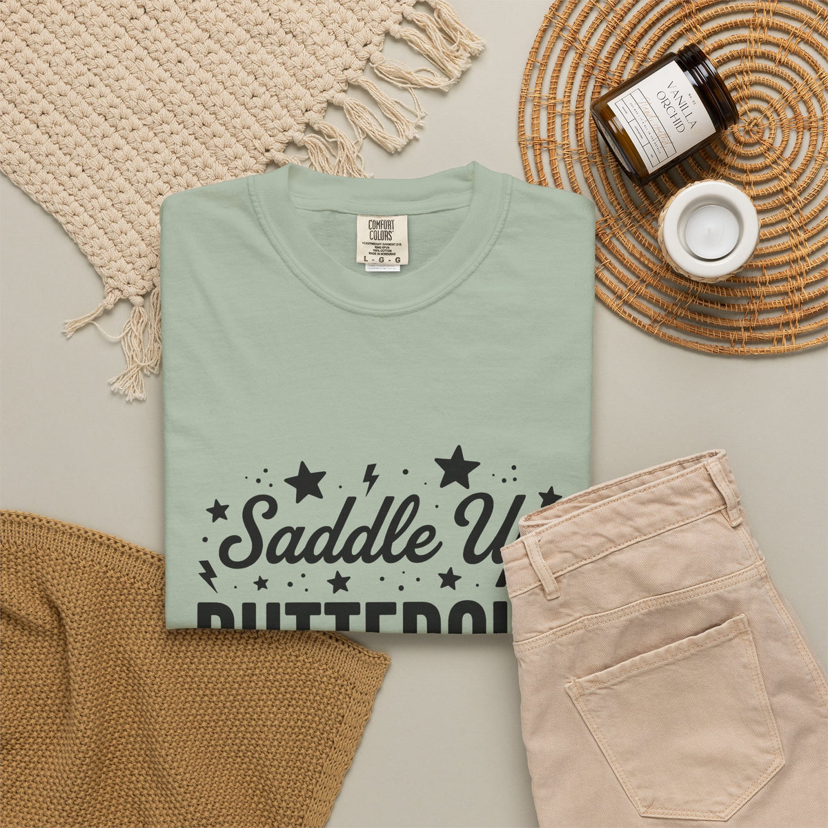 Cowboy Motto T-Shirt Cowgirl Barnyard Gift Women Thick T-Shirt Proverb T-Shirt Cowgirl Fan Rustic T-Shirt Farm Graphic Nostalgic Star Symbols