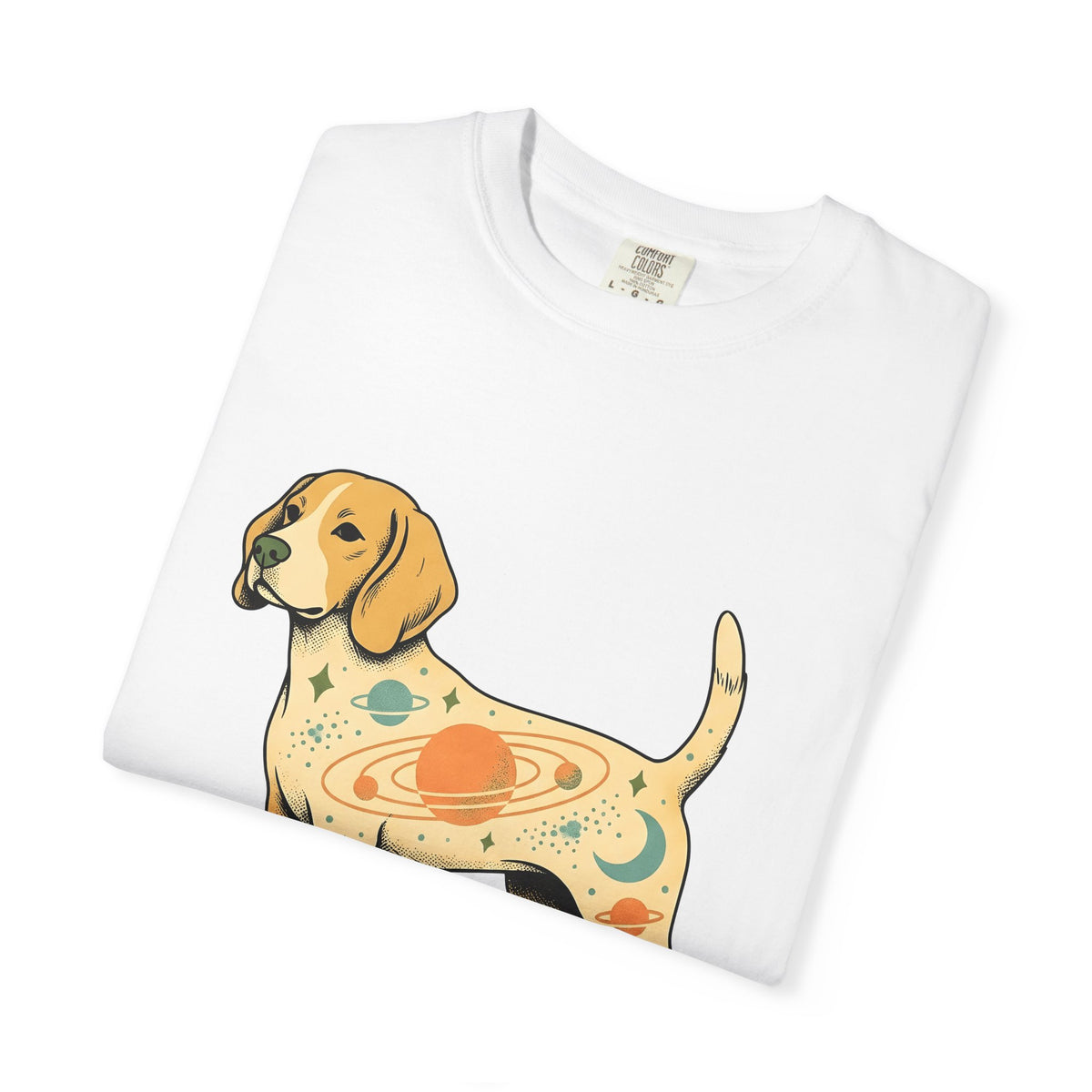 Beagle Puppy T-Shirt Dog Galaxy Gift Women Distressed T-Shirt Puppy T-Shirt Dog Fan Hound T-Shirt Universe Graphic Old School Cosmos T-Shirt