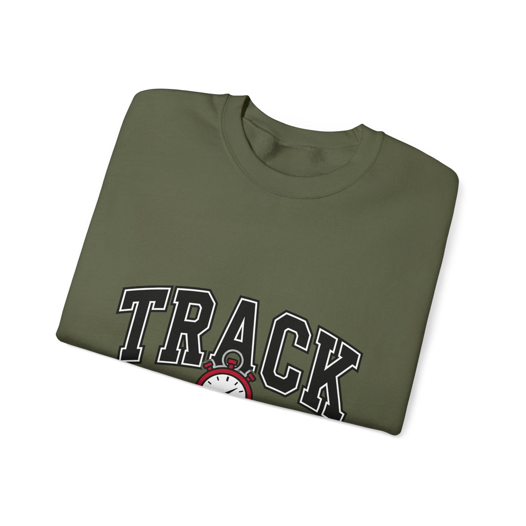 Stopwatch Graphic Sweatshirt Track And Field Mom Gift Women Varsity Sweatshirt Timer Sweatshirt Athlete Enthusiast Letterman Sweatshirt Mother Graphic Design