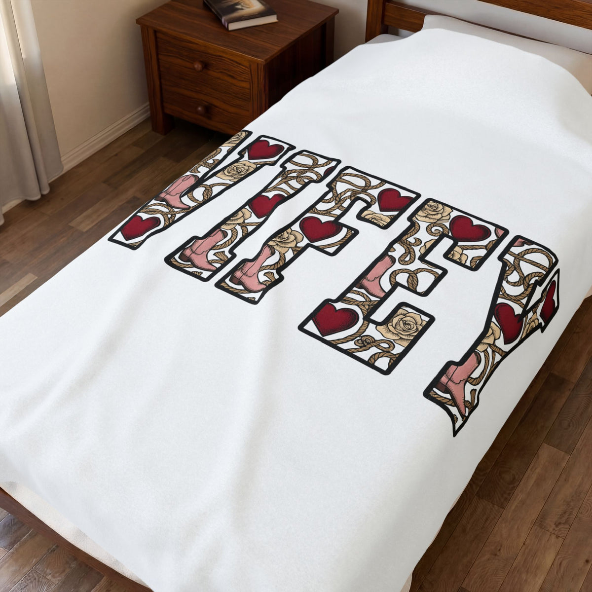 Heart Design Blanket Wife Valentines Gift Women Graphic Blanket Heart Blanket Spouse Fan Artistic Blanket Love Graphic Heart Classic Rose Bloom