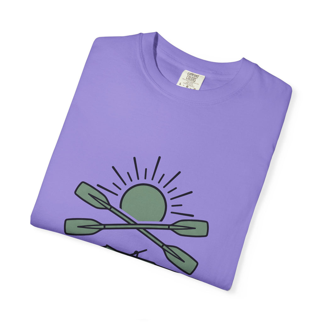 Crossed Canoe Paddles T-Shirt Kayaking Nature Gift Women Hand Drawn T-Shirt Paddles T-Shirt Kayaker Enthusiast Illustrated Design Outdoor Graphic