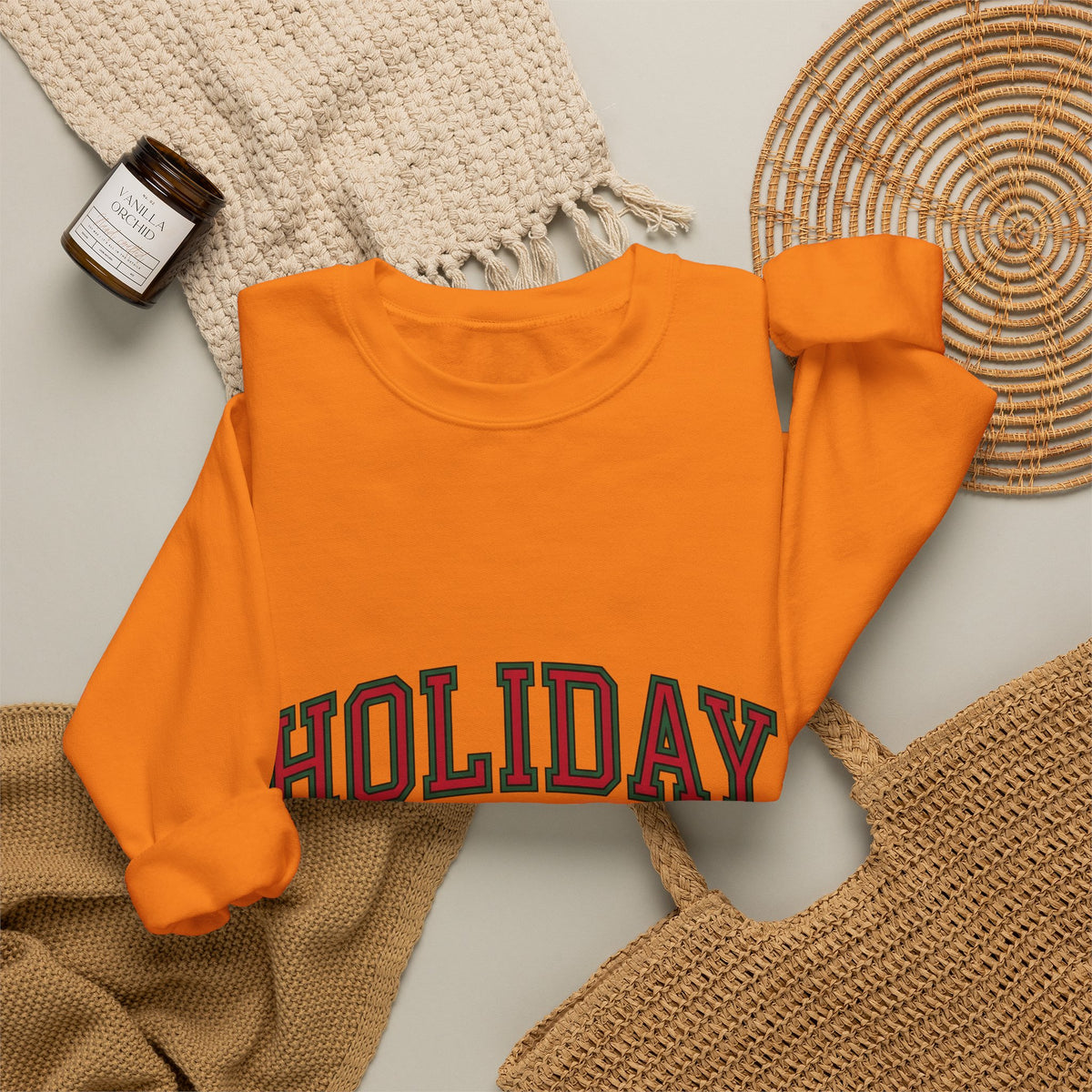Bold College Font Holiday Christmas Decor Gift Merry Typography Christmas Fan Festive Christmas Sweatshirt