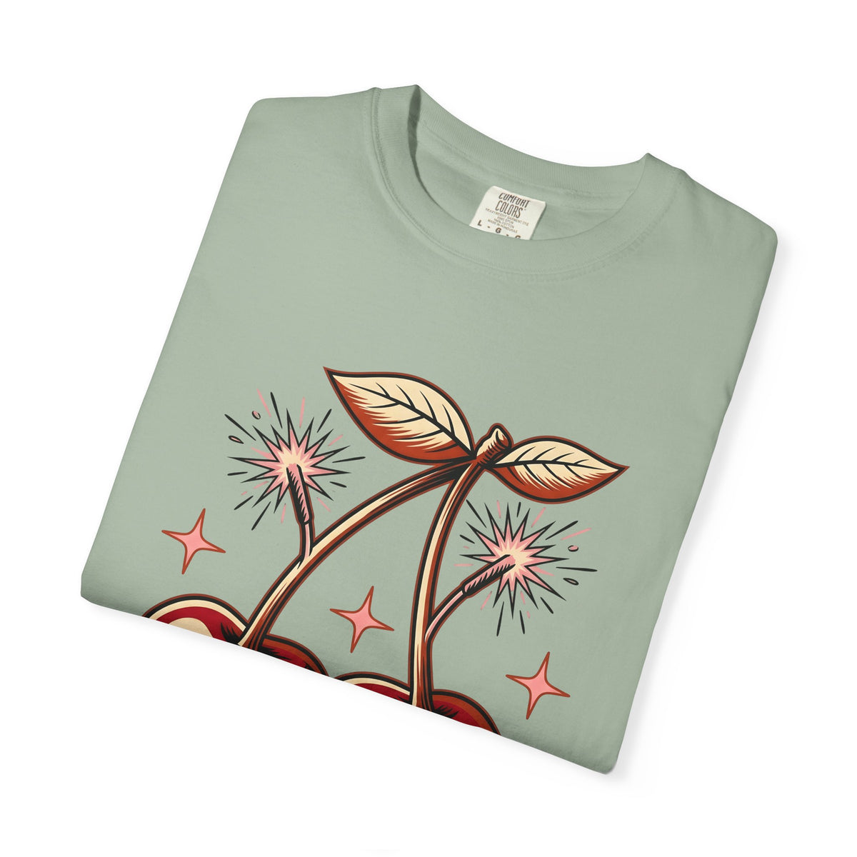 Cherry Firecrackers T-Shirt 4th Of July Vacation Gift Women Hand Drawn T-Shirt Fireworks T-Shirt Independence Day Fan Firework T-Shirt Travel