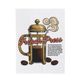 French Press Coffee Blanket Coffee Cuisine Gift Women Hand Drawn Blanket Cafetiere Blanket Coffee Fan Coffee Bean Illustration Graphic Line Art