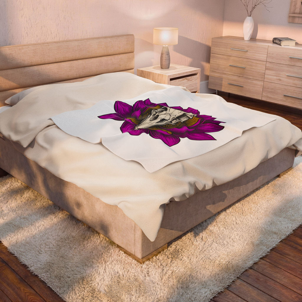 Bird Head Flower Blanket Boho Chic Emo Gift Women Line Art Blanket Floral Head Blanket Hippie Fan Minimalist Blanket Goth Graphic Classic Lotus