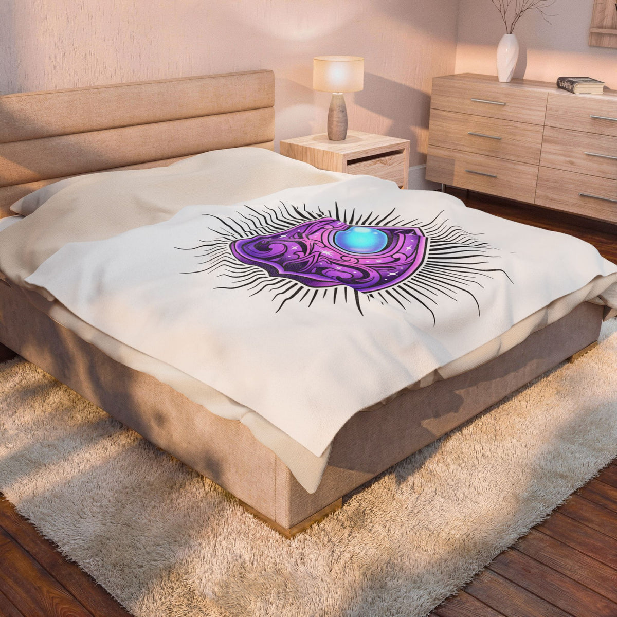 Magic Planchette Blanket Boho Chic Zodiac Gift Women Mystical Blanket Ouija Board Blanket Bohemian Fan Spiritual Blanket Astrology Graphic Trippy