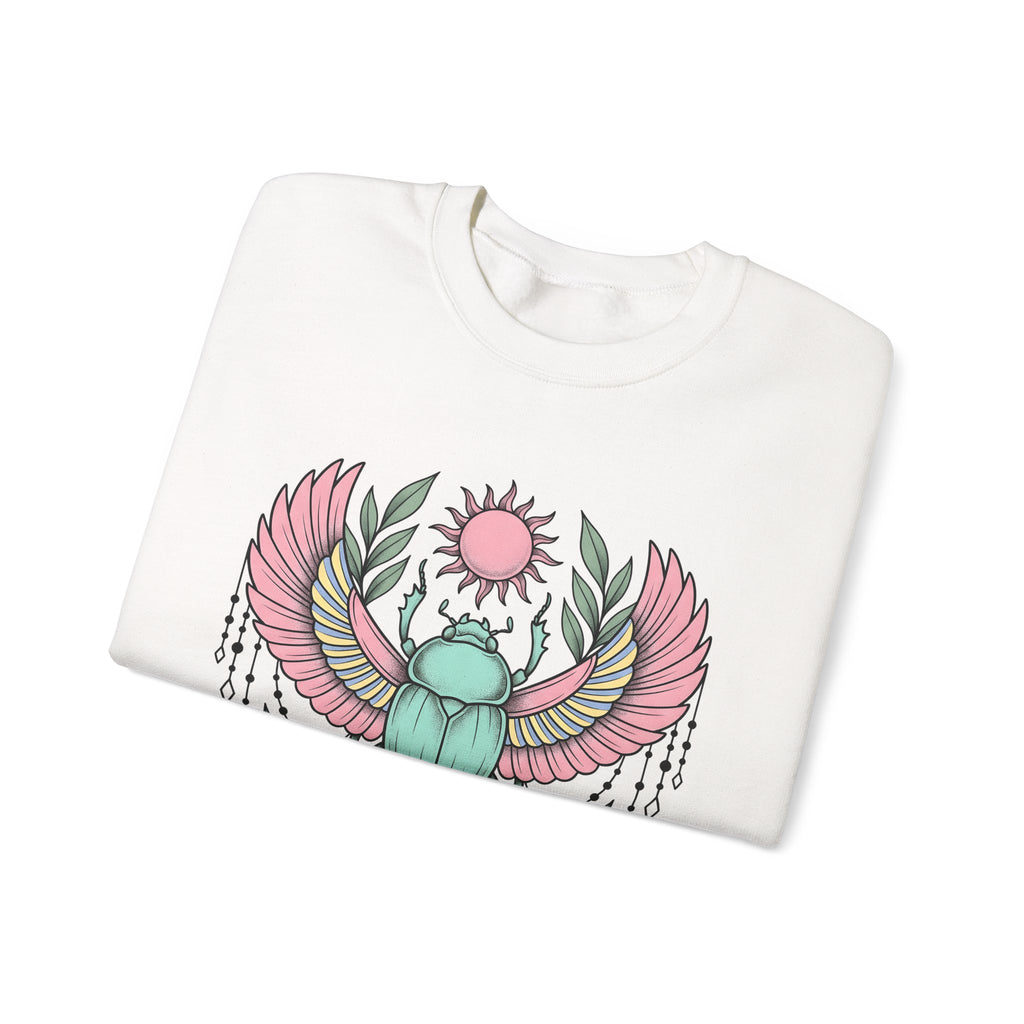 Scarab Bug Boho Chic Metaphysical Gift Tribal Beetle Bohemian Enthusiast Primitive Spiritual Sweatshirt