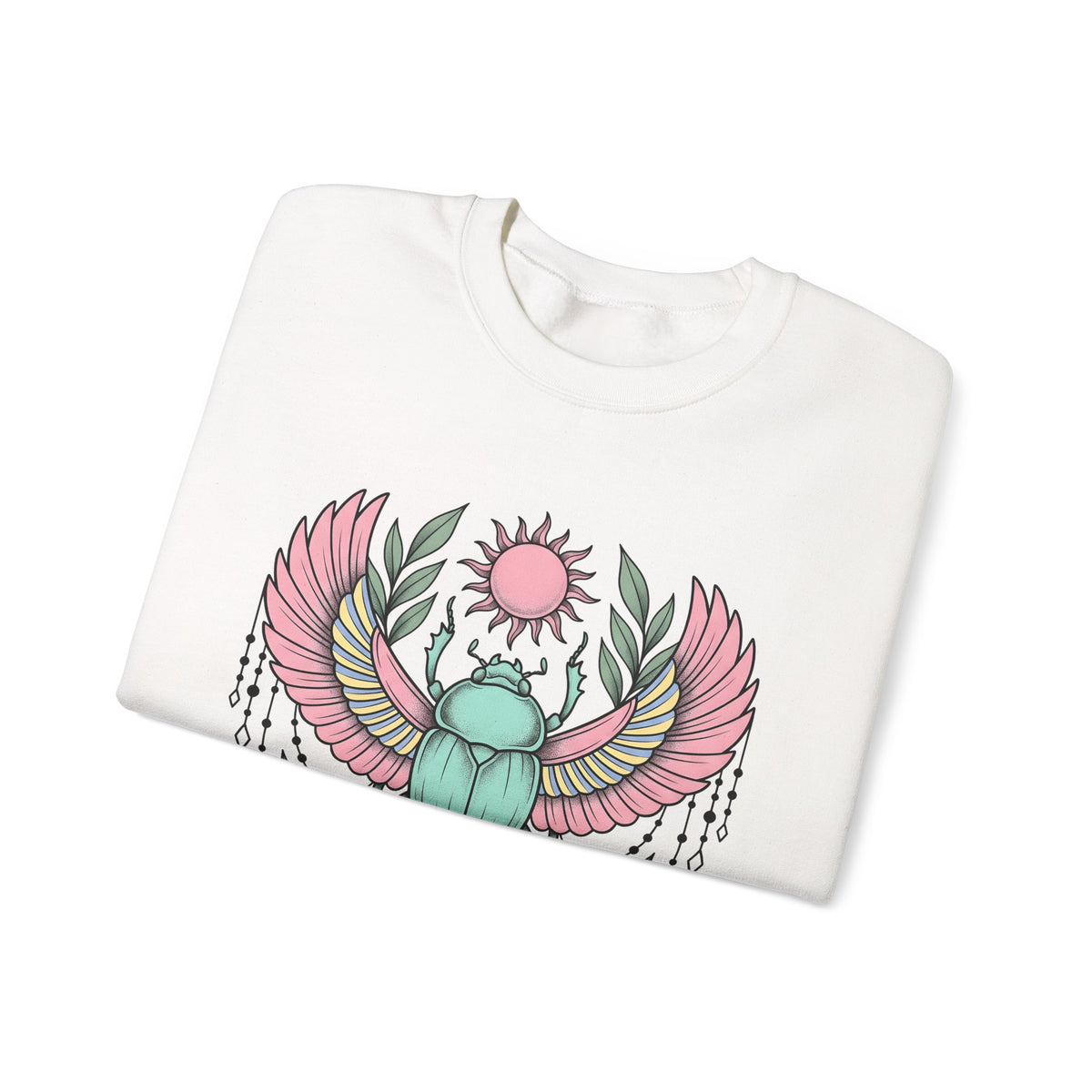 Scarab Bug Boho Chic Metaphysical Gift Tribal Beetle Bohemian Enthusiast Primitive Spiritual Sweatshirt