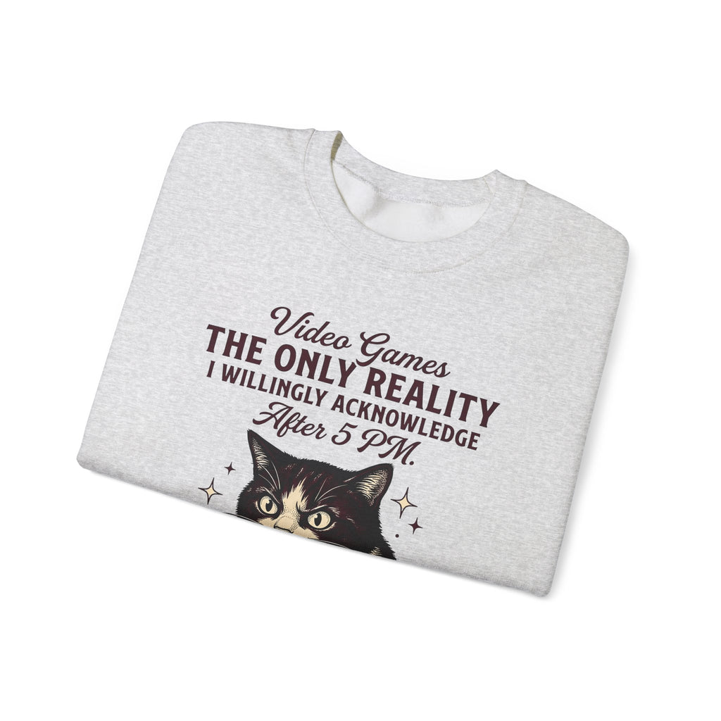 Cat Gamer Sweatshirt Cat Consoles Gift Women Cartoon Sweatshirt Gamer Sweatshirt Cat Fan Feline Sweatshirt Console Graphic Doodle Joystick Sweatshirt