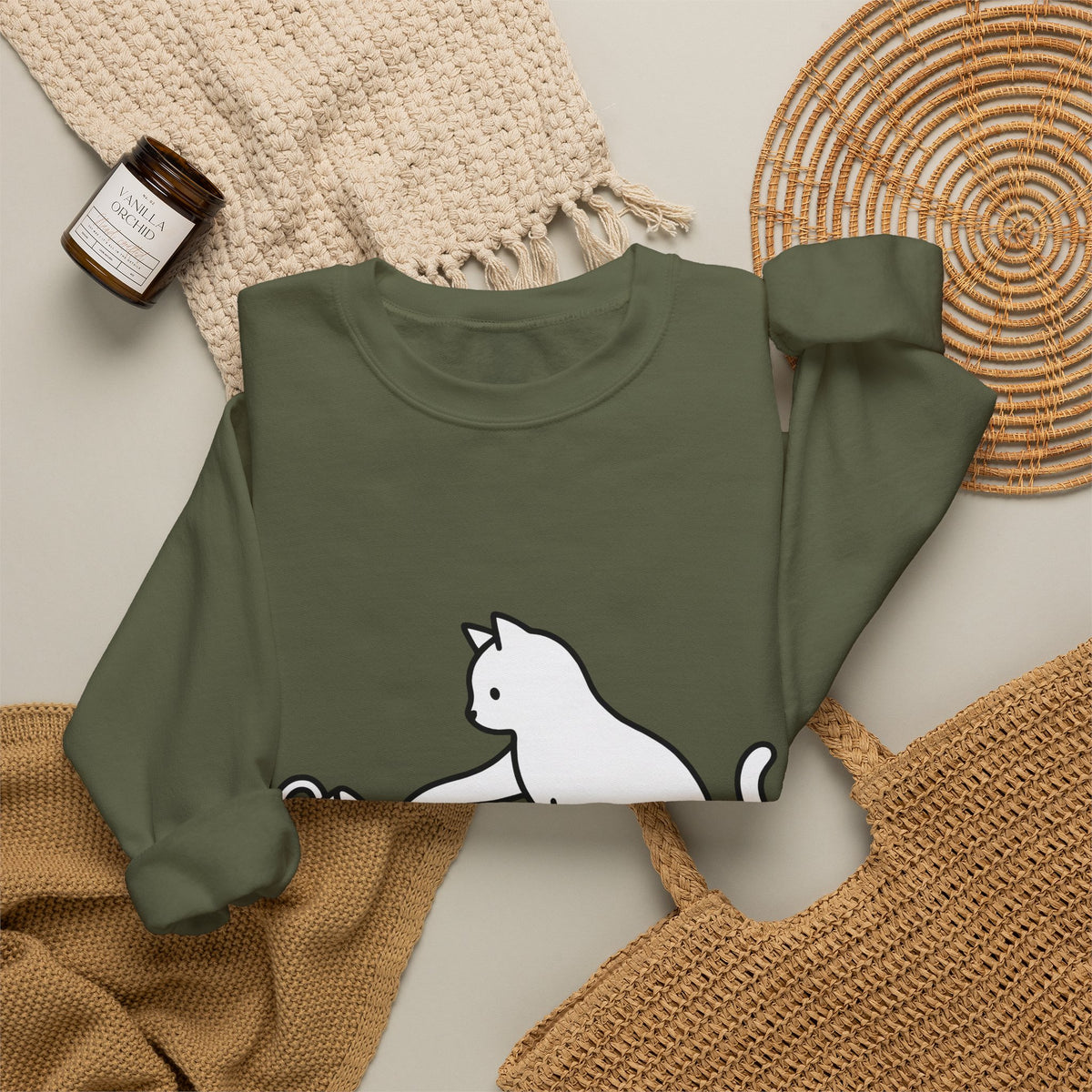 Cat Sweatshirt Cat Joke Gift Women Simple Sweatshirt Kitten Sweatshirt Feline Fan Cat Sweatshirt Humor Graphic Sketch Sweatshirt Sweatshirt