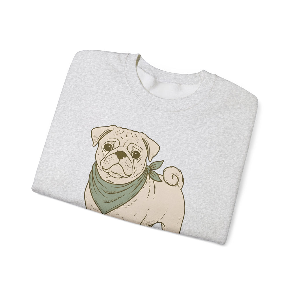 Pug Dog Sweatshirt Dog Pets Gift Women Hand Drawn Sweatshirt Puggle Sweatshirt Dog Fan Mop Dog Graphic Pet Design Illustration Minimalist Bandana Sweatshirt