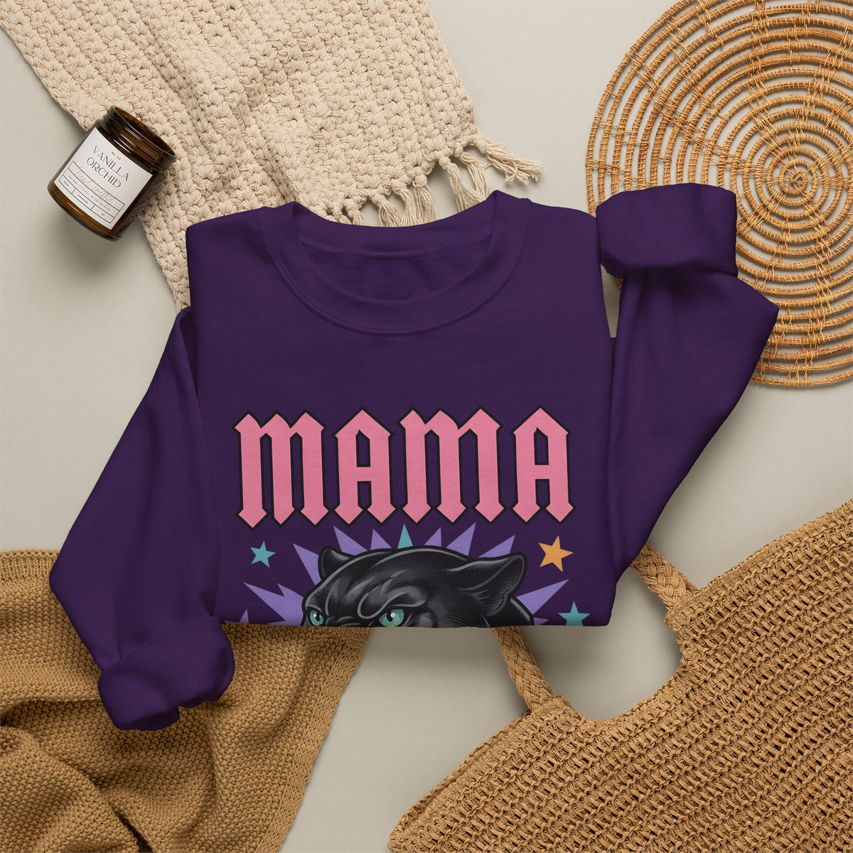 Panther Head Sweatshirt Moms Animal Gift Women Bold Sweatshirt Leopard Sweatshirt Mother Fan Graphic Design Illustration Retro Stars Sweatshirt