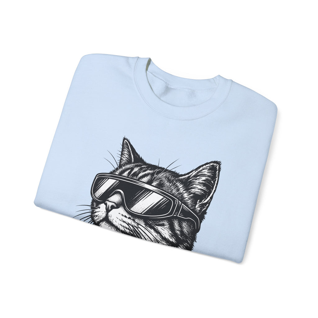 Cat Sunglasses Sweatshirt Cat Animal Gift Women Ink Drawing Sweatshirt Cool Cat Sweatshirt Cat Fan Feline Sweatshirt Creature Graphic Retro Eyewear Sweatshirt