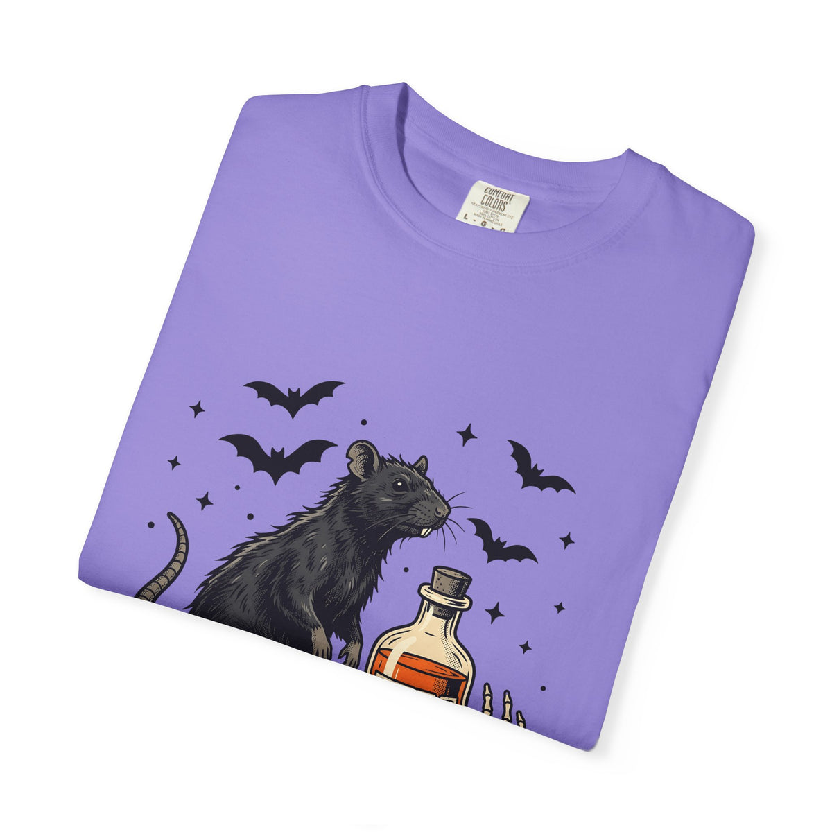 Rodent Brew T-Shirt Halloween Horror Gift Women Hand Drawn T-Shirt Mouse Brew T-Shirt Horror Fan Illustrated Graphic T-Shirt Macabre Skeletal Hand