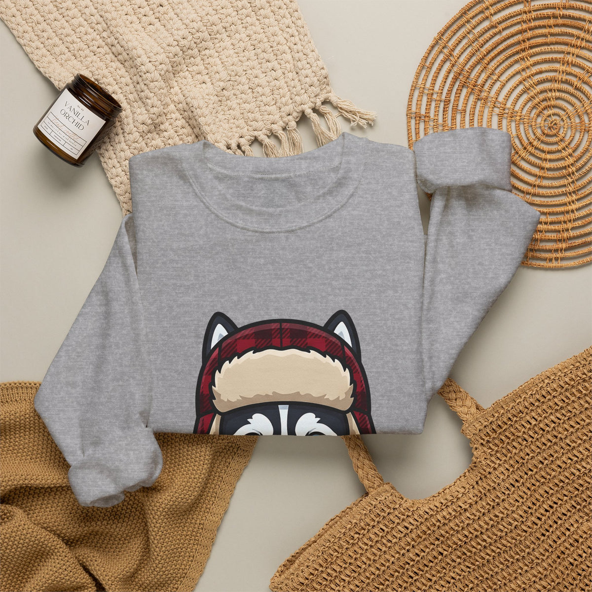 Husky Pup Sweatshirt Dog Companion Gift Women Illustration Sweatshirt Siberian Husky Sweatshirt Dog Fan Husky Graphic Sweatshirt Manga Winter Cap Sweatshirt