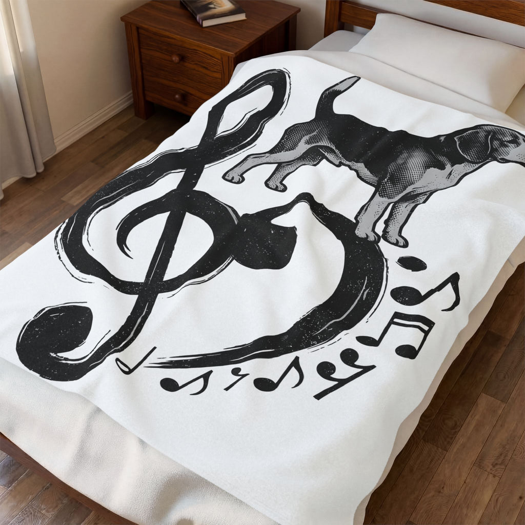 Beagle Pet Blanket Dog Sound Gift Women Classic Blanket Hound Blanket Dog Fan Puppy Blanket Music Graphic Doodle Note Symbols Blanket
